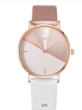 Women's Rose Gold and White Minimalist Watch